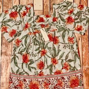 Lucky floral Blouse, short sleeve, cotton